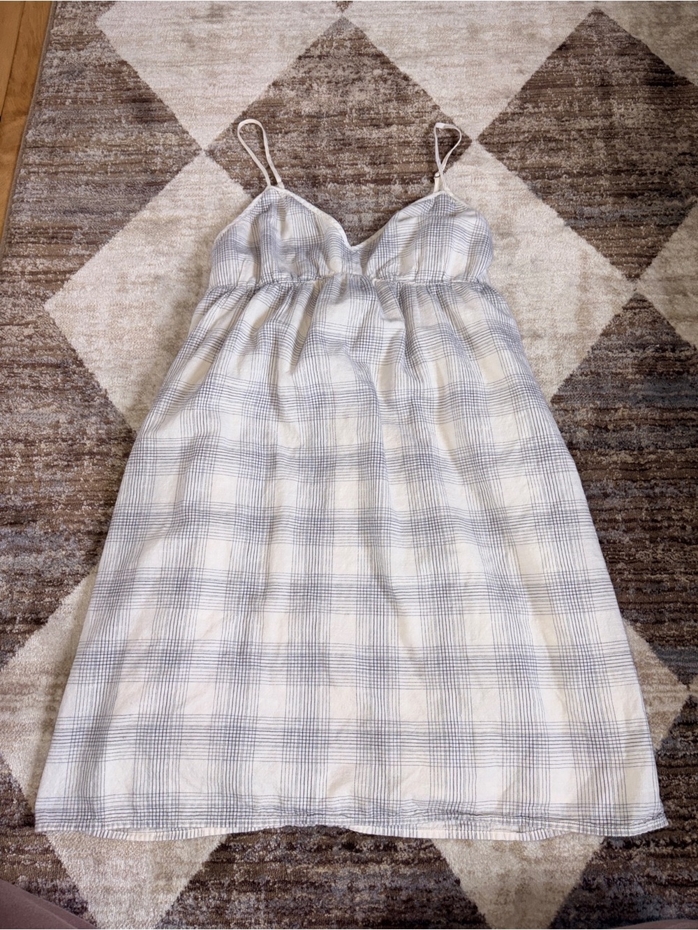 Converse Mini Plaid Sundress - White & Gray
